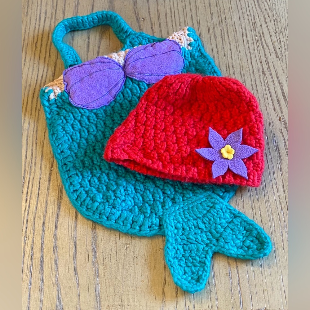 NWOT Disney Baby Little Mermaid Infant / Newborn Photo Crochet Costume